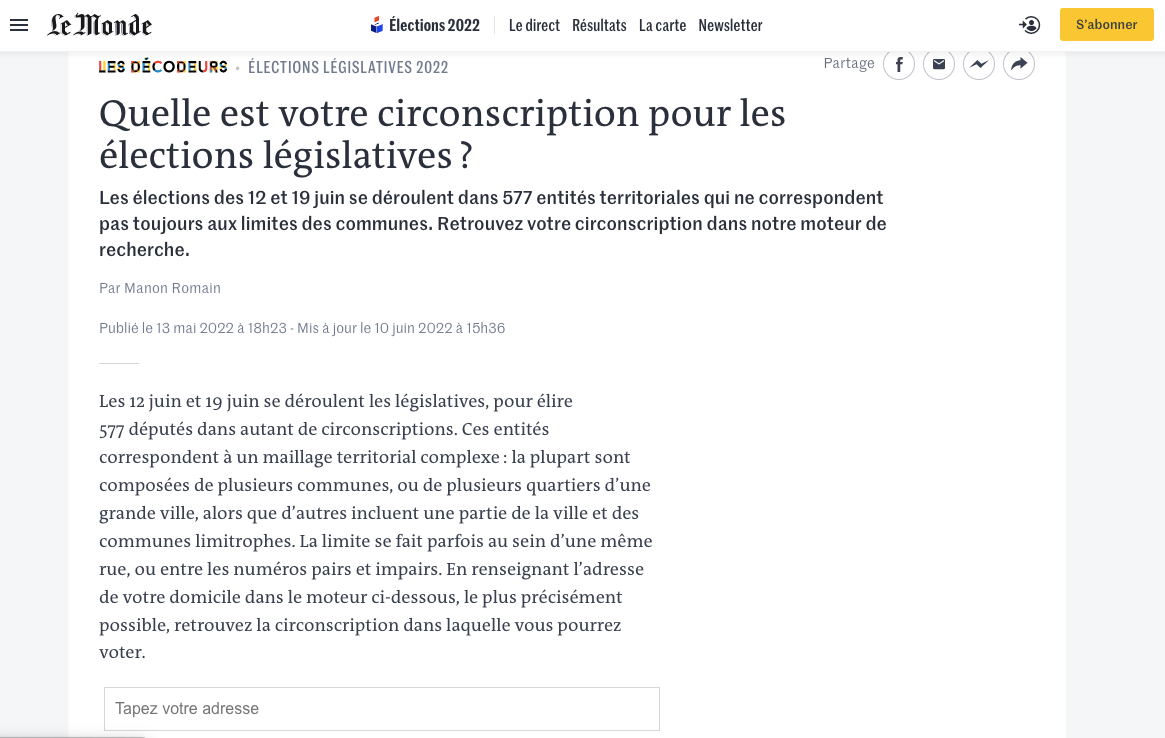 Le Monde interroge la BAN pour les élections législatives